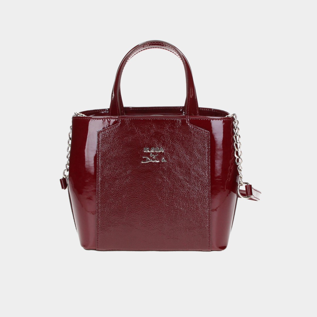 Mini kabelka Grace bordový lak/striebro
