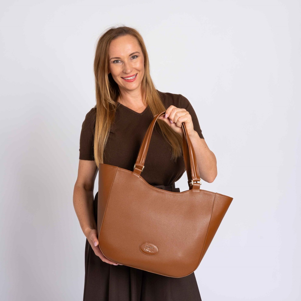 Shopper kabelka Brera modrá/zlato (7)