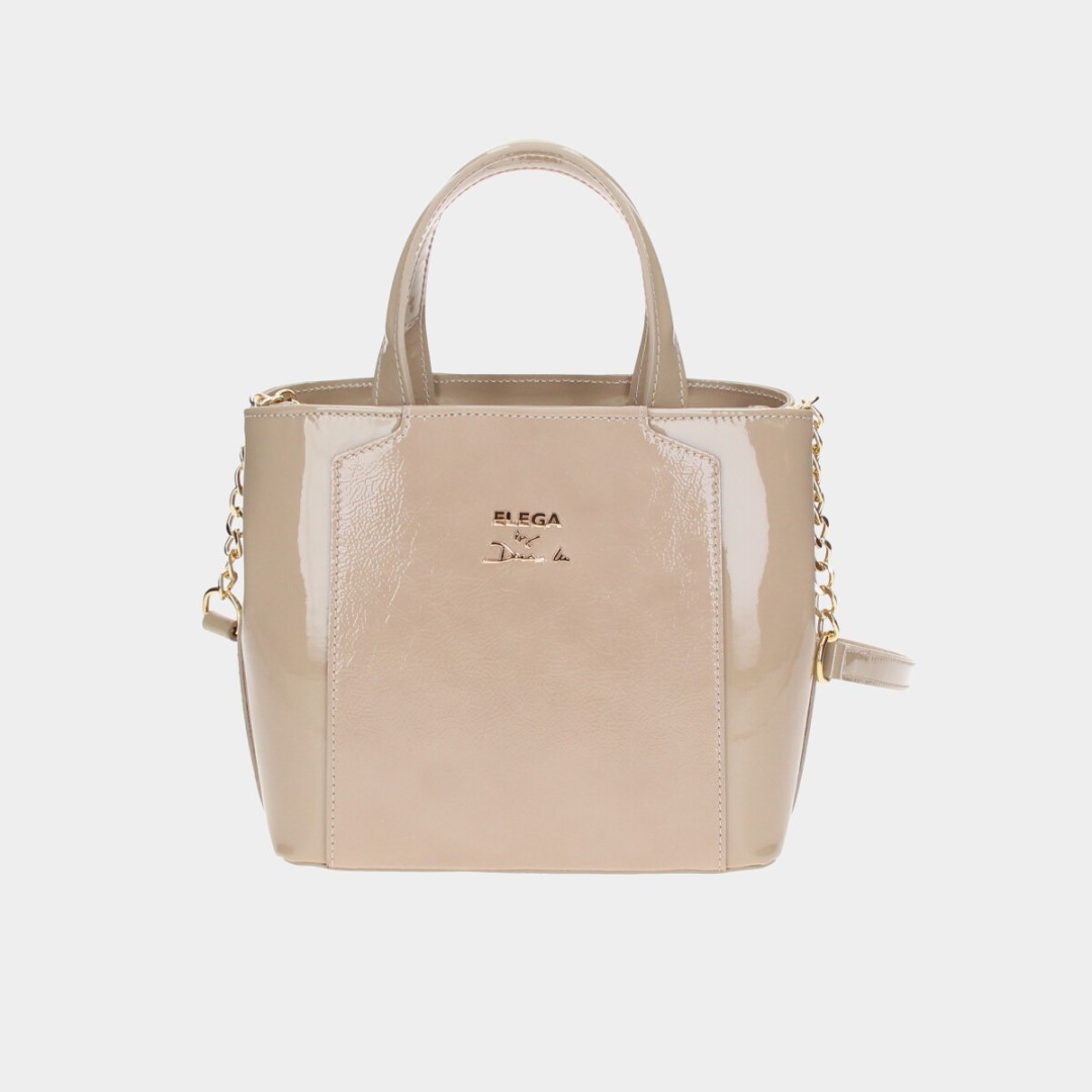 Mini kabelka Grace taupe lak/zlato