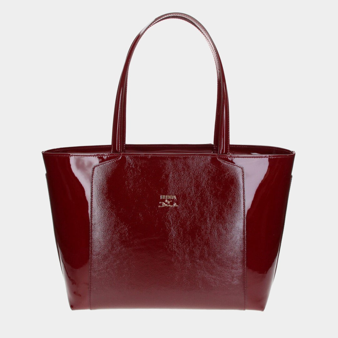 Shopper kabelka Grace bordový lak/zlato