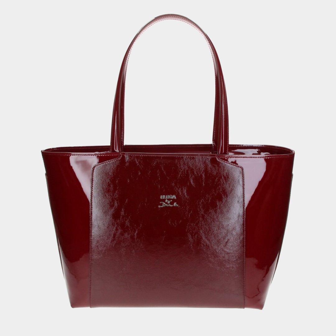 Shopper kabelka Grace bordový lak/striebro