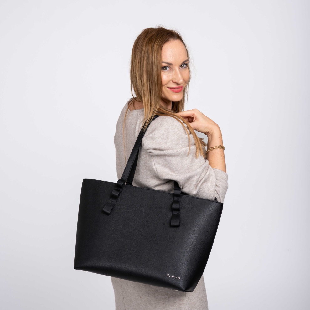 Shopper kabelka Tri generácie čierna/striebro (5)