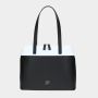 Jednoduchá kabelka shopper Contrast čierna/biela/strieborná