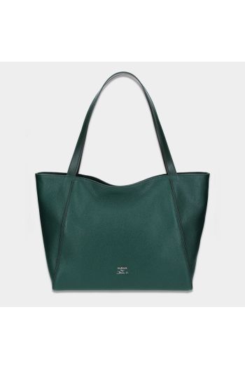 Shopper se zipem Louvre zelená/stříbro